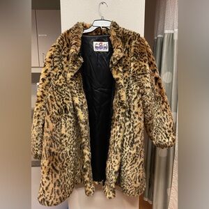 Vintage Cheetah Faux Fur Coat
